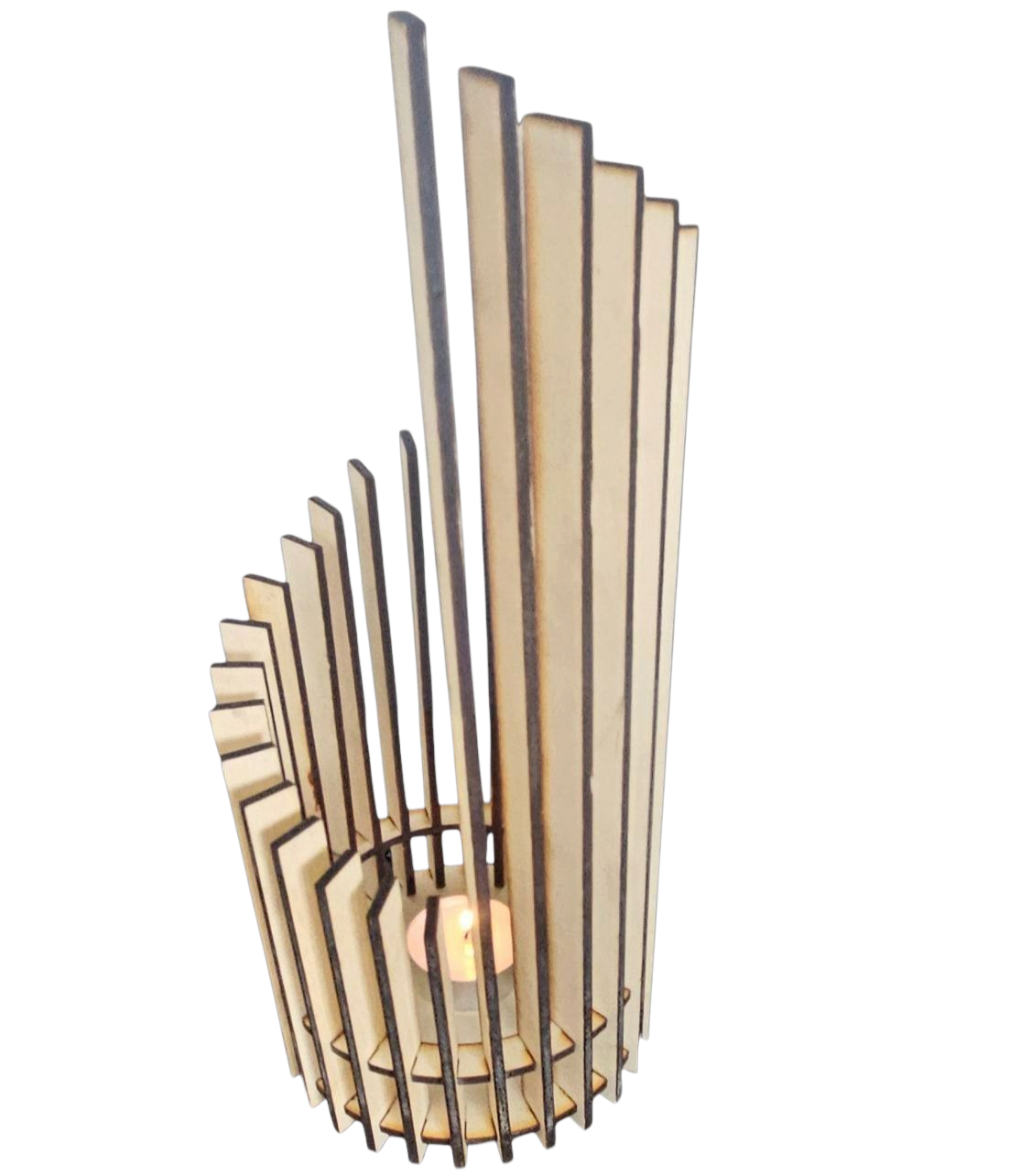 Holz Design Windlicht - Säule - Set