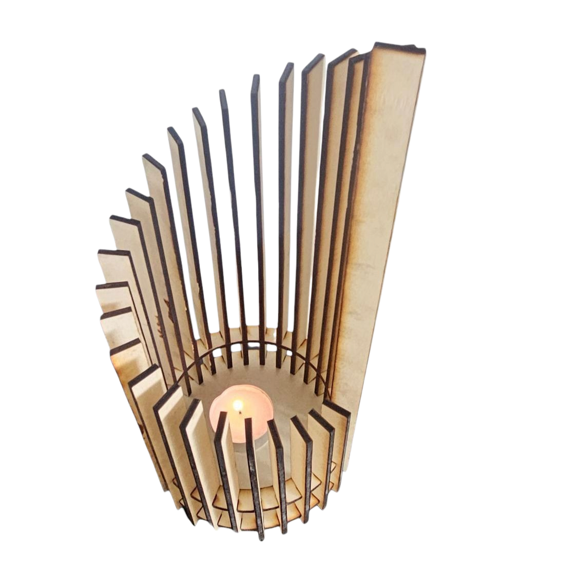 Holz Design Windlicht - Säule - Set