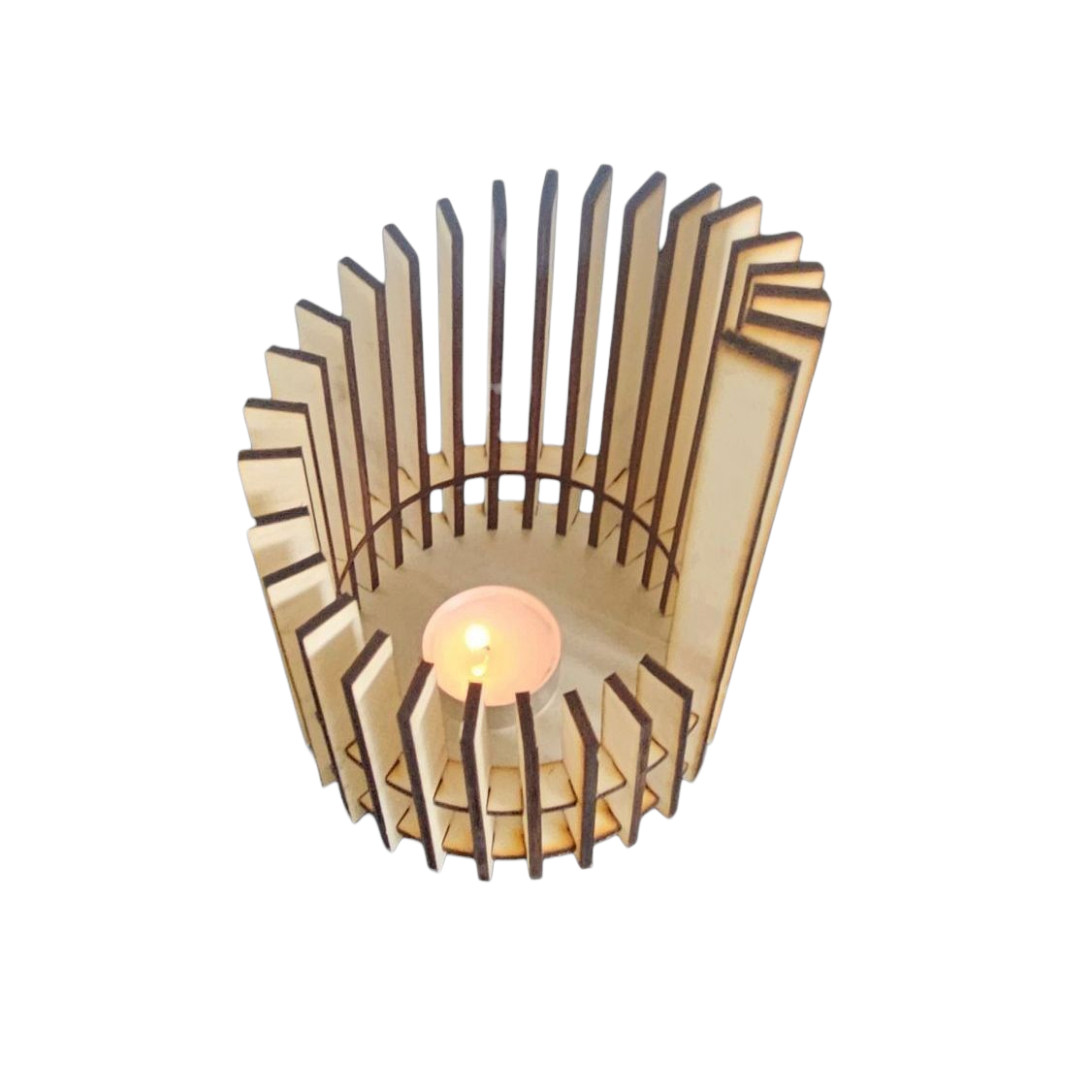 Holz Design Windlicht - Säule - Set