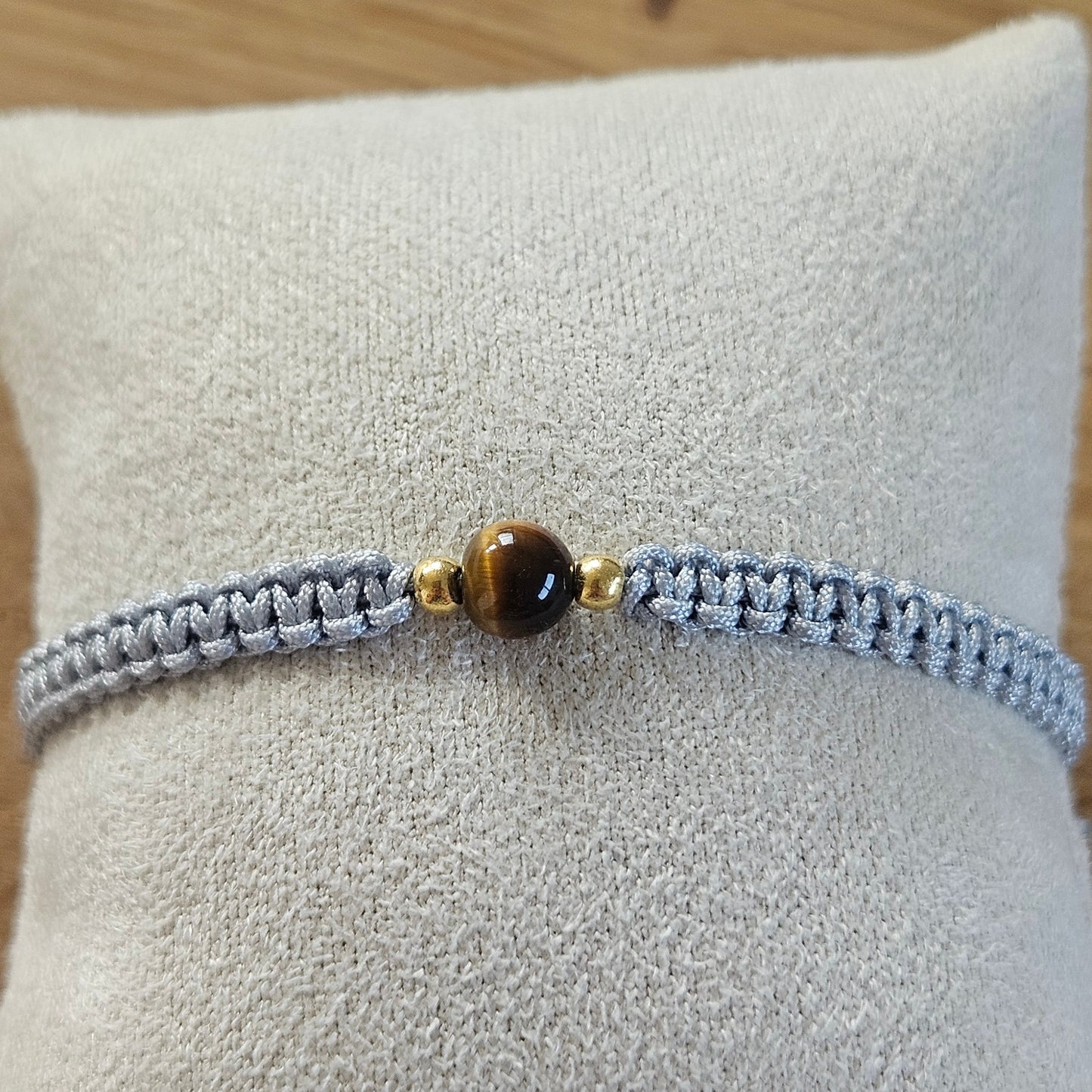 Makramee-Armband – Line - Tigerauge