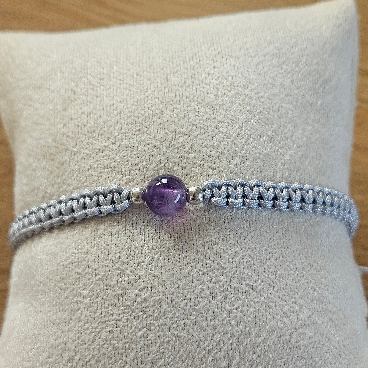 Makramee-Armband – Line - Amethyst