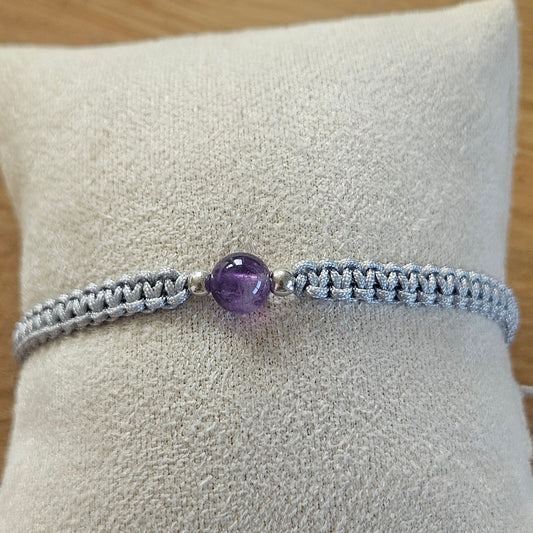 Makramee-Armband – Line - Amethyst