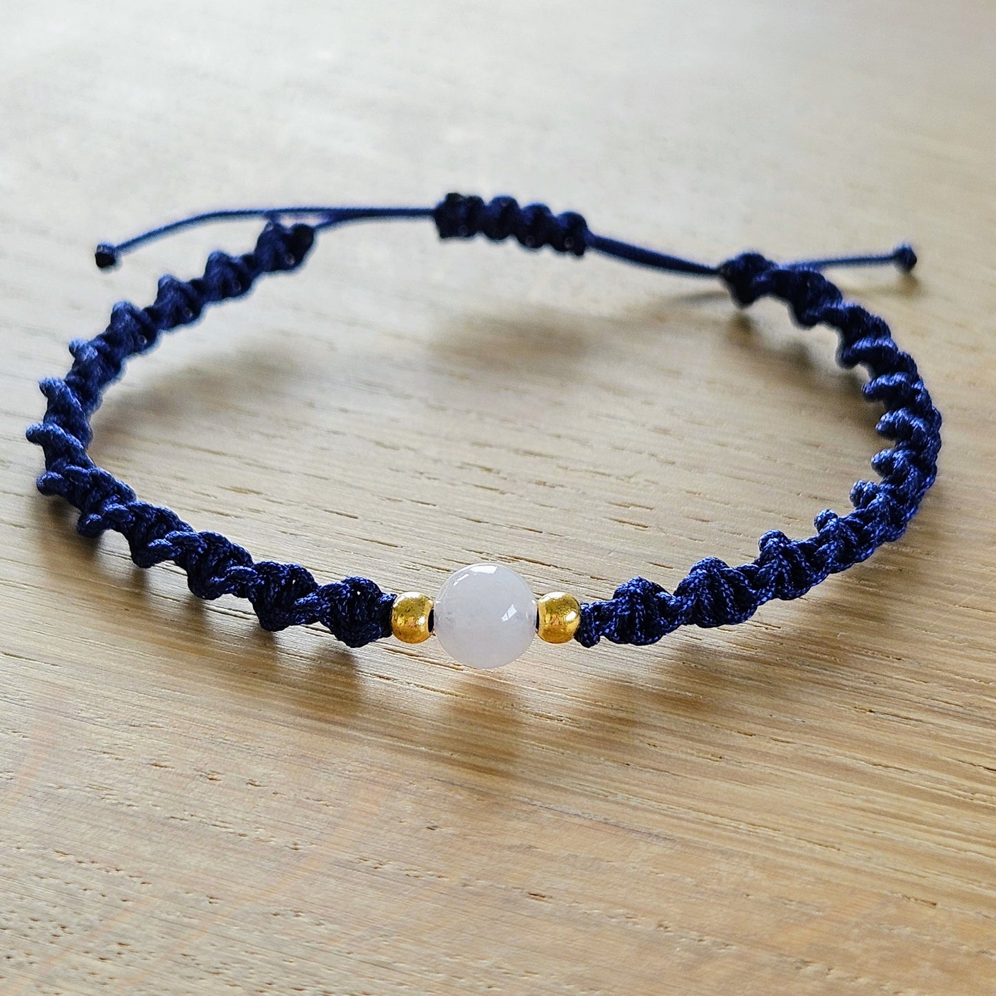 Makramee-Armband – Twist - Rosenquarz