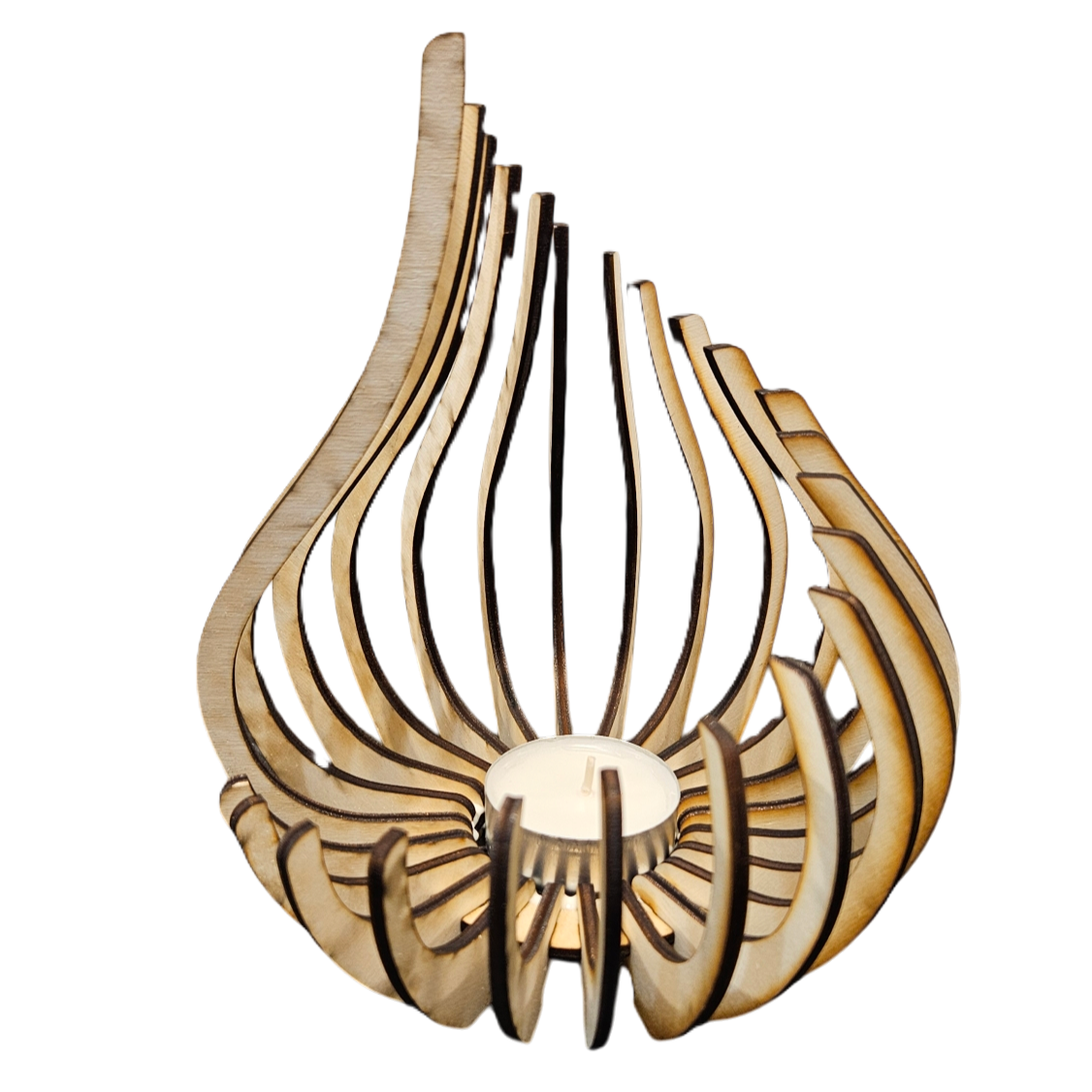 Holz Design Windlicht - Tropfen