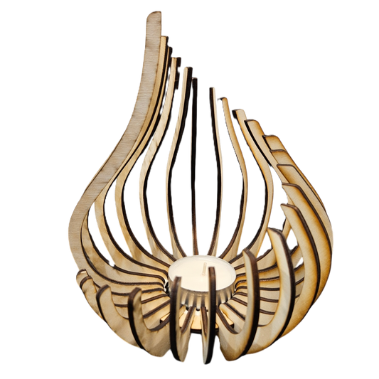 Holz Design Windlicht - Tropfen