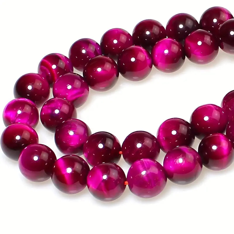 Makramee-Armband – Line - Tigerauge pink