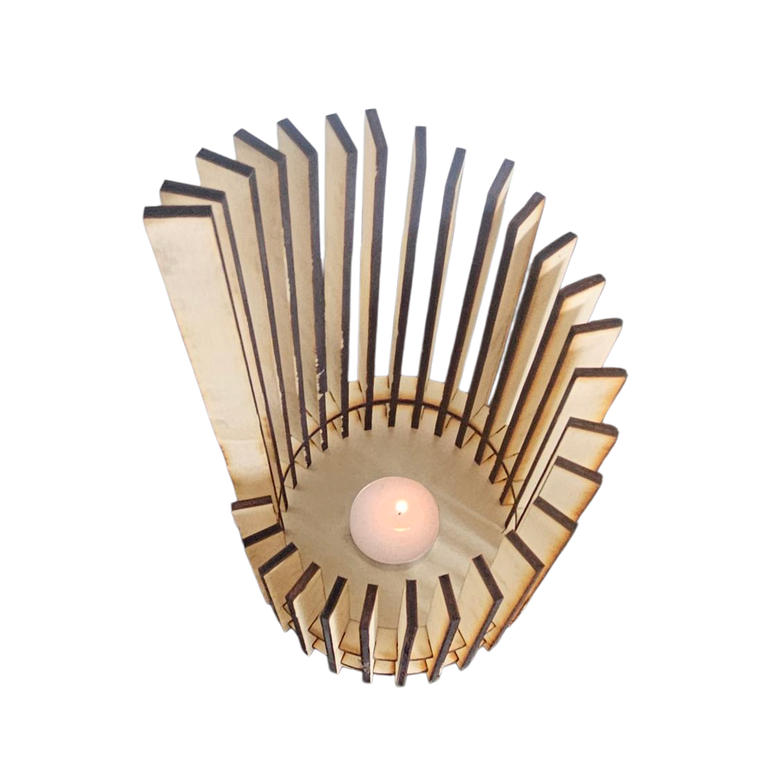 Holz Design Windlicht - Säule - Set