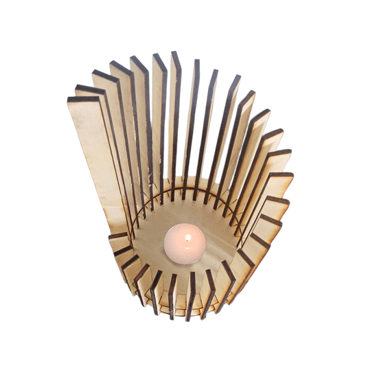 Holz Design Windlicht - Säule - Set