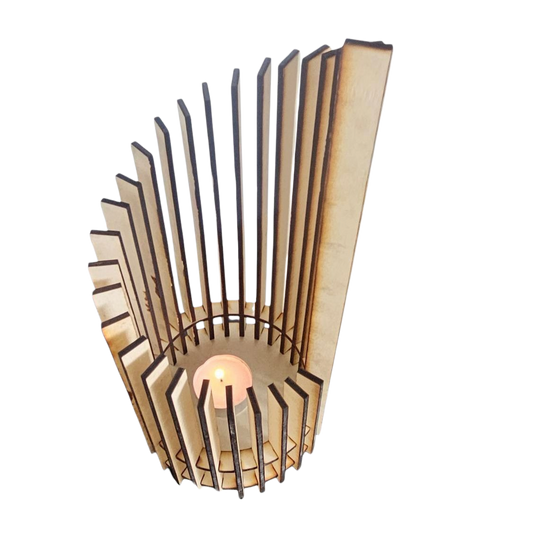 Holz Design Windlicht - Säule