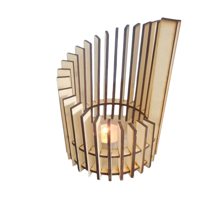Holz Design Windlicht - Säule - Set