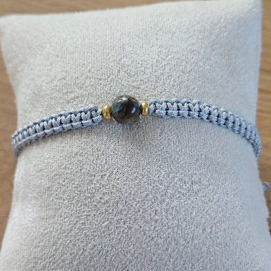 Makramee-Armband – Line - See bule cloisonné