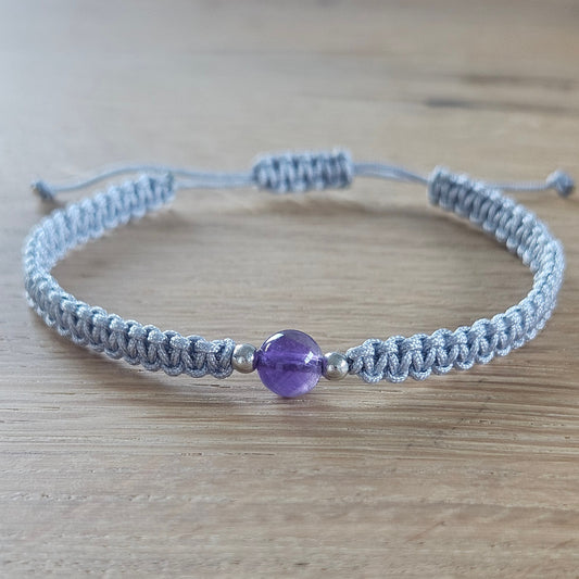 Makramee-Armband – Line - Amethyst