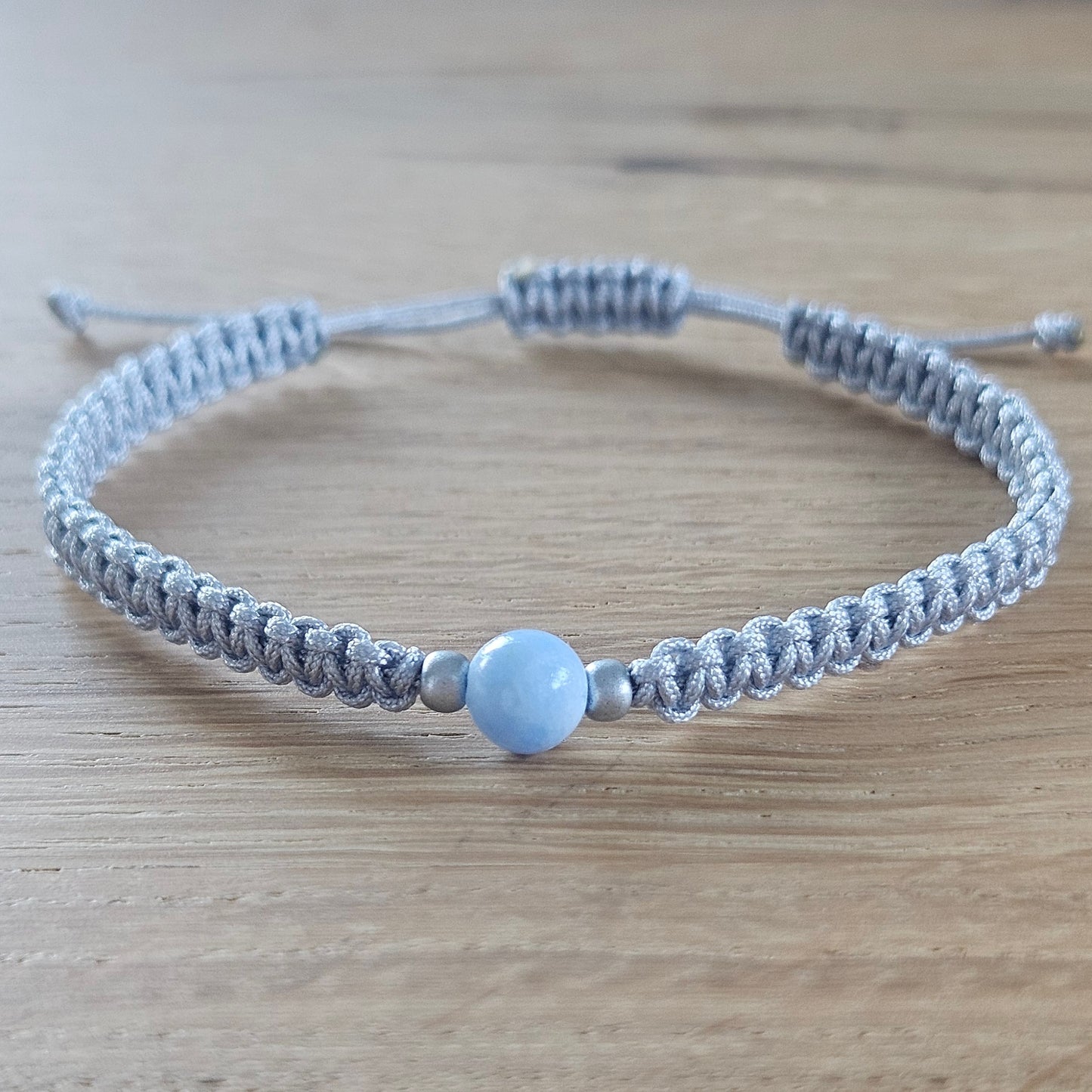 Makramee-Armband – Line - Persischer Chalcedon