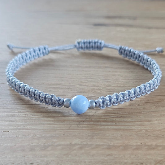 Makramee-Armband – Line - Persischer Chalcedon
