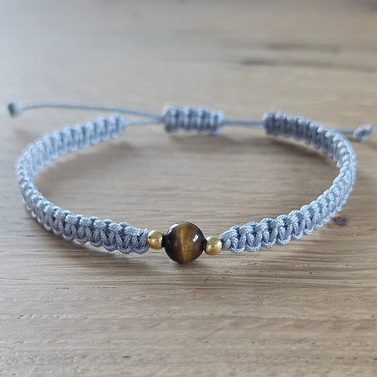 Makramee-Armband – Line - Tigerauge
