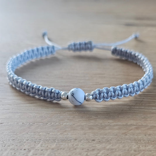 Makramee-Armband – Line - Calcit