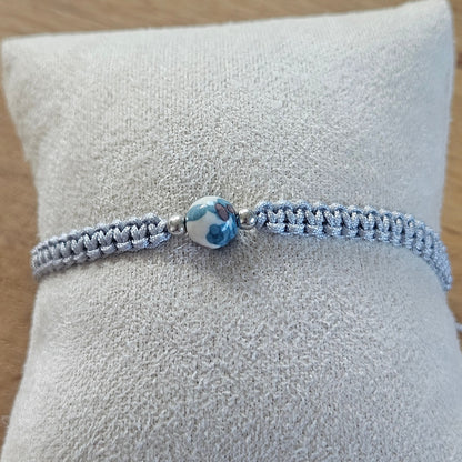 Makramee-Armband – Line - petrol blue