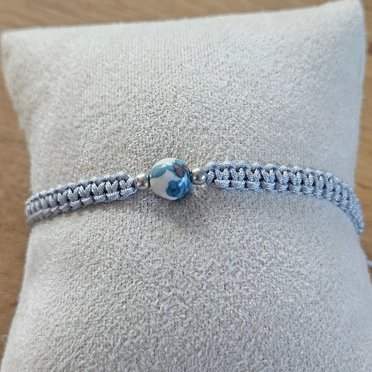 Makramee-Armband – Line - petrol blue