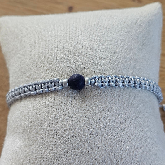 Makramee-Armband – Line - Drachenachat lila