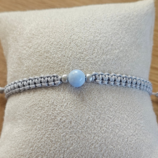 Makramee-Armband – Line - Persischer Chalcedon