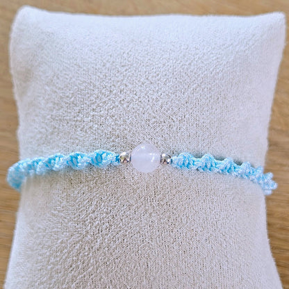 Makramee-Armband – Twist - Rosenquarz