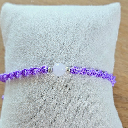 Makramee-Armband – Twist - Rosenquarz