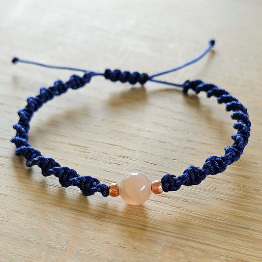 Makramee-Armband – Twist - Mondstein