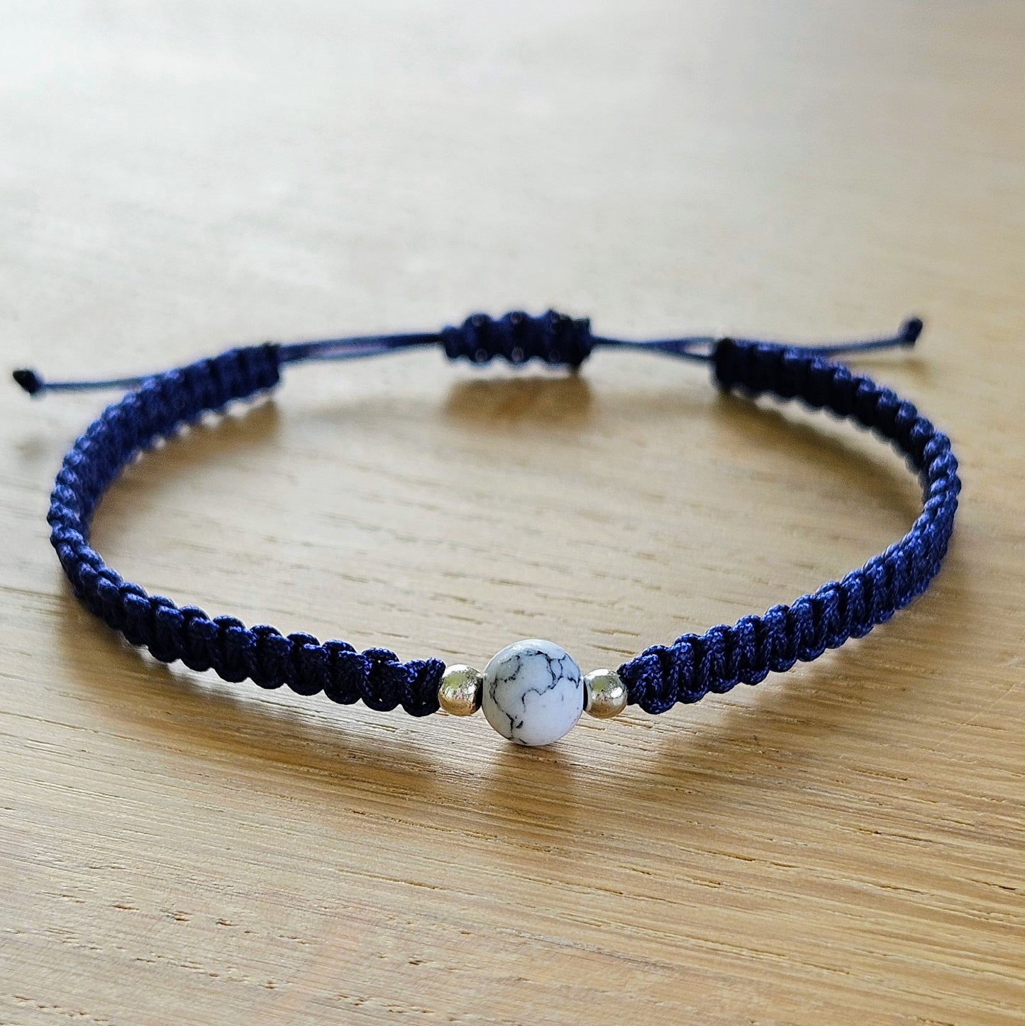 Makramee-Armband – Line - Calcit