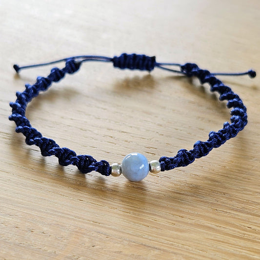 Makramee-Armband – Twist - Persischer Chalcedon
