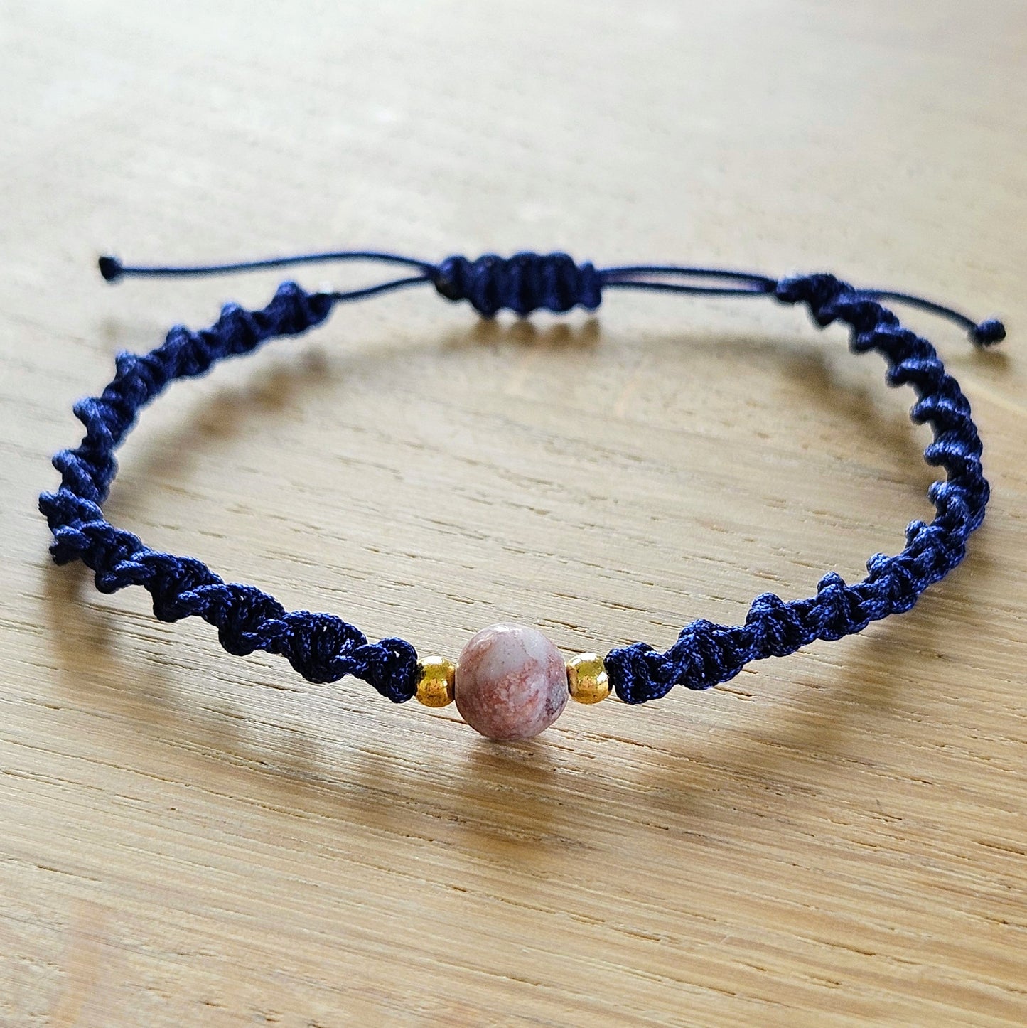 Makramee-Armband – Twist - Zebra Jaspis