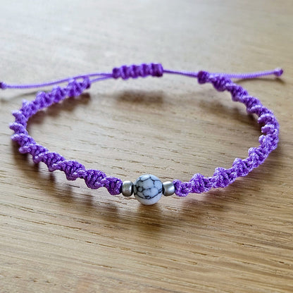 Makramee-Armband – Twist - Calcit