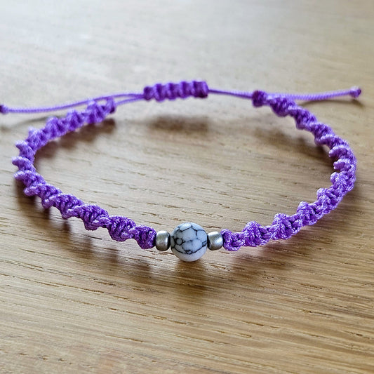 Makramee-Armband – Twist - Calcit