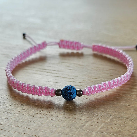 Makramee-Armband – Line - Drachenachat blau