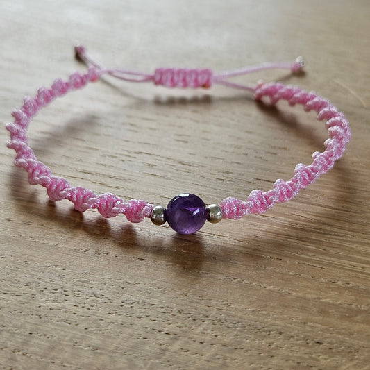 Makramee-Armband – Twist - Amethyst