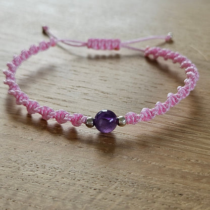 Makramee-Armband – Twist - Amethyst