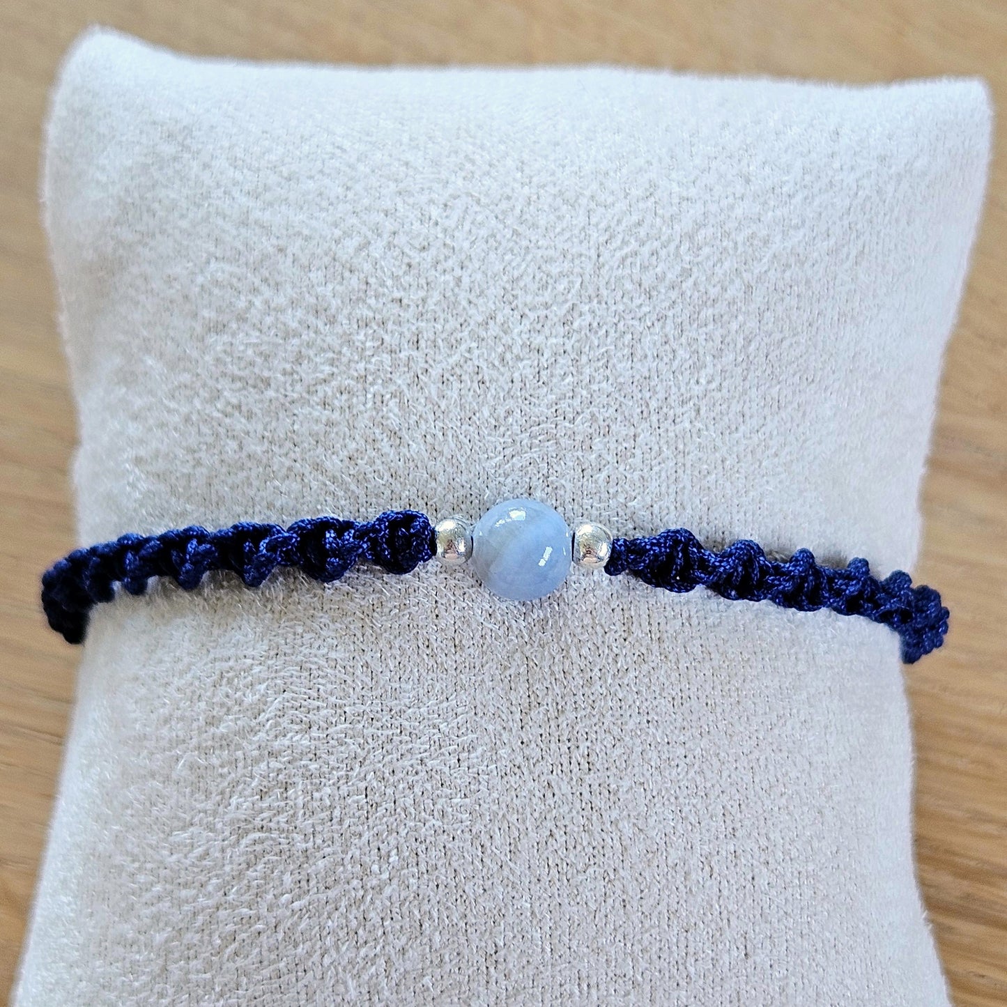 Makramee-Armband – Twist - Persischer Chalcedon