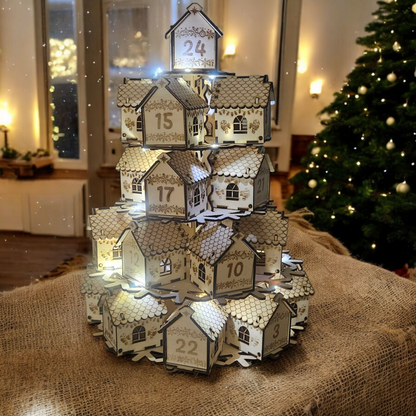 Adventskalender mit 24 Häuschen