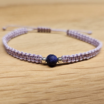 Makramee-Armband – Twist - Drachenachat lila