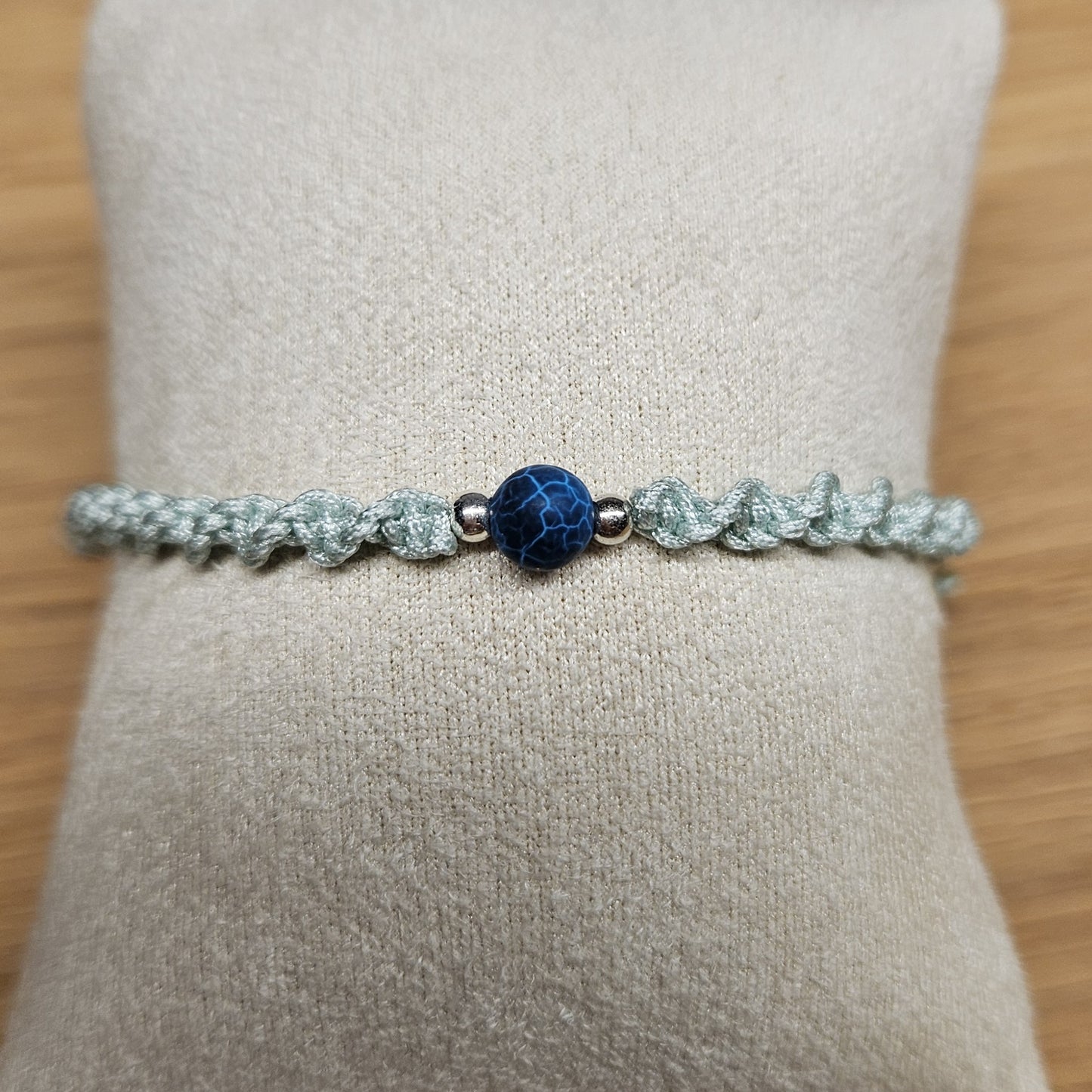 Macrame Bracelet - Twist - Blue Dragon Agate