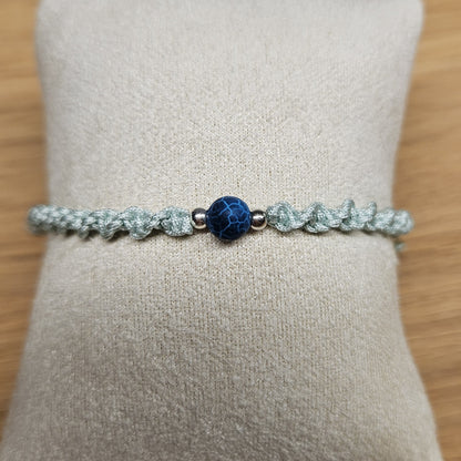 Macrame Bracelet - Twist - Blue Dragon Agate