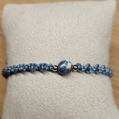 Macrame bracelet – Twist - petrol blue