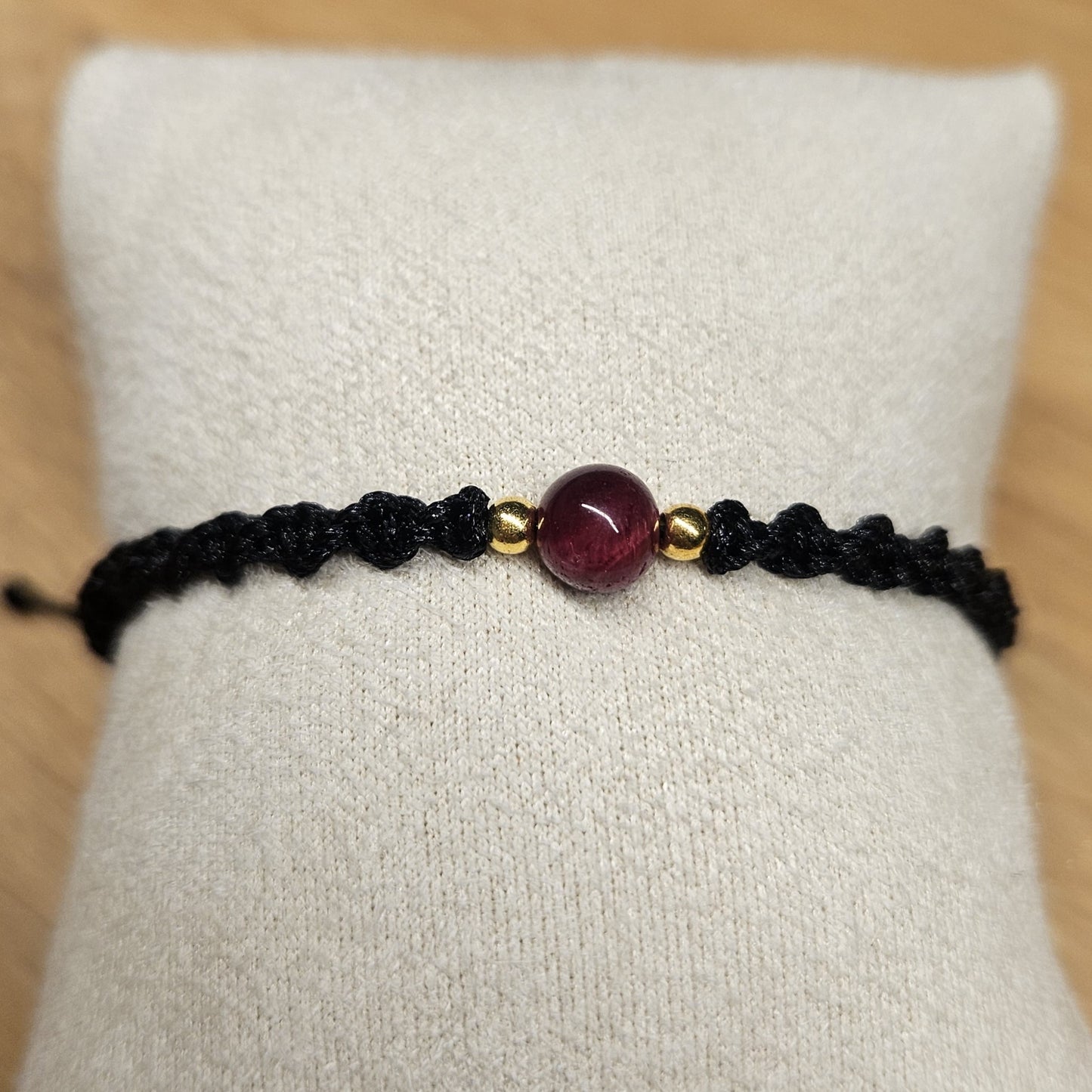 Makramee-Armband – Twist - Tigerauge pink