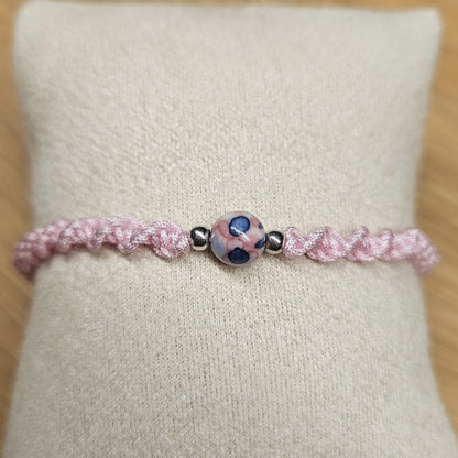 Macrame Bracelet - Twist - light pink blue