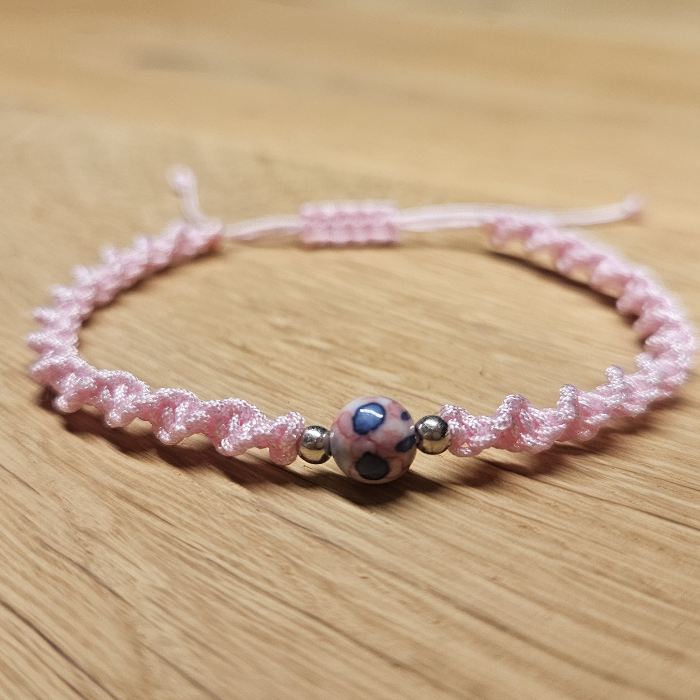 Macrame Bracelet - Twist - light pink blue