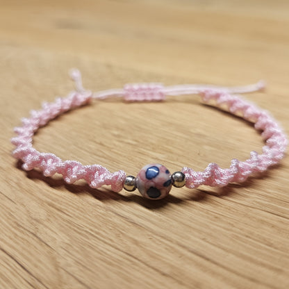 Macrame Bracelet - Twist - light pink blue