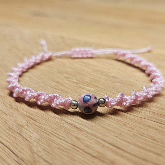 Bracelet macramé – Twist - rose clair bleu