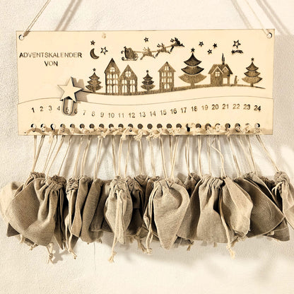 Calendrier de l'Avent « Village de Noël avec motif de randonnée »