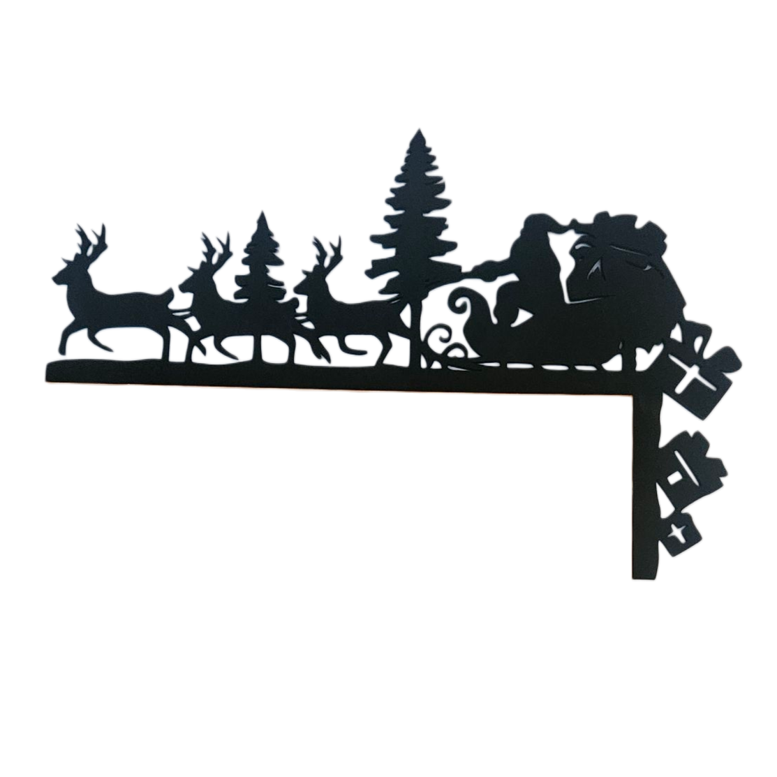 Décoration de porte « Père Noël et rennes »