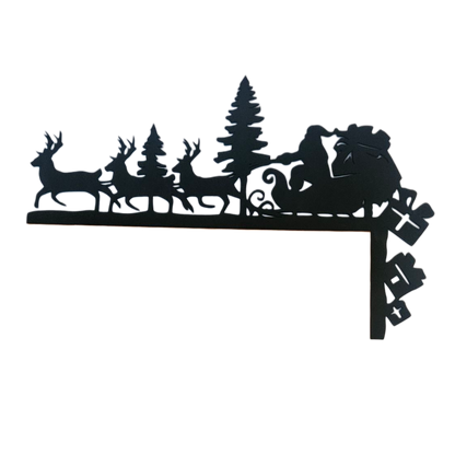 Décoration de porte « Père Noël et rennes »