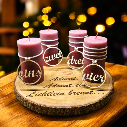 Couronne de l'Avent - Quatre bougies